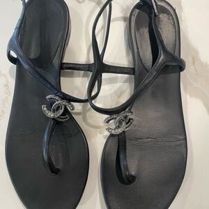 Chanel Black Sandals